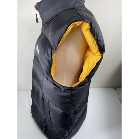 Vintage Bear USA Duck Down Reversible Puffer Vest Warm Winter Large Yellow Black - Picture 11 of 16